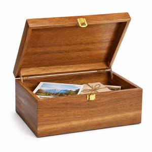 lot 13257 image: BOY MCOWBOY Wooden Keepsake Box, Acacia Storage Memory Box with Hinged Lid