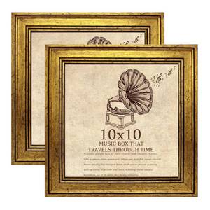 lot 13273 image: TKYGU 10x10 Picture Frame set of 2-Vintage Frames with nd Shatter-Resistant Glass - Antique Style Frames for Wall - Ornate Frame for Office or Home Decor best gift