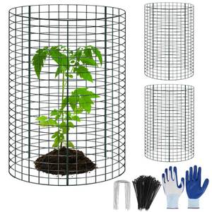 lot 14173 image: 9 Packs 24x 12 Large Wire Plant Protectors Cages to Keep Animals Out,3 Pcs Mesh Plant Cage Chicken Wire Cloche with Ground Stakes Nylon Ties Protect Plant,Shrub,Vegetable, 3 Sets Garden Cloche