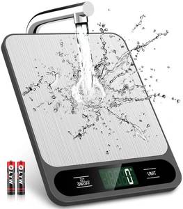 lot 14174 image: Mik-Nana Food Scale, 10kg22lb Digital Kitchen Scale Weight Grams and Ounces for Baking Cooking Coffee Package Postage, 6 Units with Tare Function, LCD Display, Easy Clean Stainless Steel