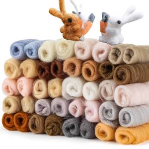 lot 14176 image: Sukh 40Packs Felting Wool Roving - 20 Colors Needle Wool Felt for Craft