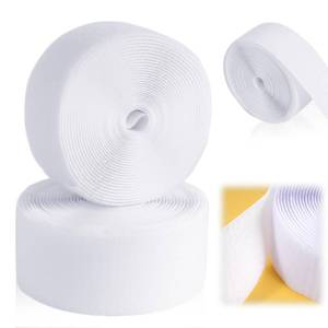 lot 14182 image: FDKYOEK 2 Inch x 16.4 ft Sew on Hook and Loop Strips, 5.5 Yards Interlocking Tape for Fabric, Sew on Fastener Strips for Sewing Crafts, Clothing, DIY Projects, Non Adhesive Hook and Loop Tape, White