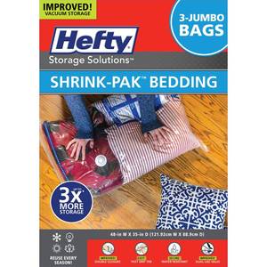 lot 14185 image: Shrink-Pak Space Bags Vacuum Storage Bags for Bedding Jumbo Compression 3 Pack Clear for Comforters Blankets (3 JumboBedding Solo)