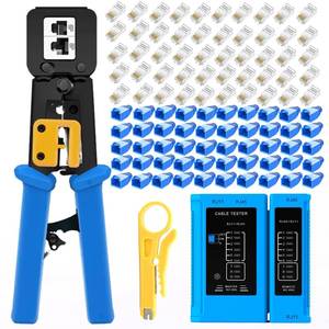 lot 14195 image: Gaobige rj45 Crimping Tool for Cat6 Cat5e Cat5, Sturdy Pass Through Crimper