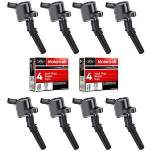 lot 14197 image: MAS Set of 8 Ignition Coil DG508 & Motorcraft Spark Plug SP479 Compatible with Ford 5.4L V8 Expedition F-150 F-250 Super Duty Expedition Lincoln Navigator AGSF22WM