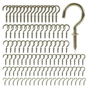 lot 14208 image: Zruosiniy 105 Pcs Cup Hooks Bronze Screw-in 6 Sizes Metal Ceiling
