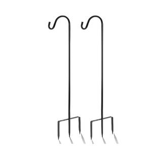 lot 14228 image: EXCMARK 2 Pack Shepherd Hook, Black, 31 Inch, Adjustable Height, 12 Thick
