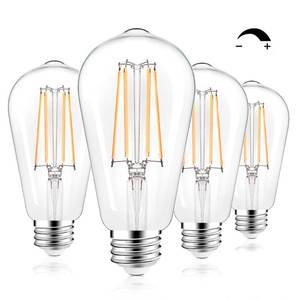 lot 14245 image: PARTPHONER LED Light Bulbs Dimmable Vintage Edison Bulb, E26 LED Bulb 60W Equivalent 720 Lumens, Warm White 2700K, ST58 Antique LED Filament Bulb CRI 85, Clear Glass, Pack of 4