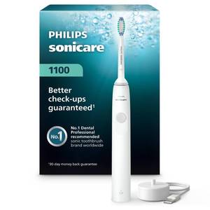 lot 14246 image: PHILIPS Sonicare 1100 Series Electric Toothbrush - Sonic Toothbrush with Advanced Sonic Technology, EasyStart, Smartimer & Quadpacer, White, Model HX364102