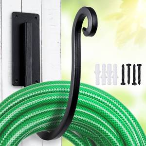 lot 14252 image: Hose Holder Wall Mount 8 Inch Metal Heavy-Duty Garden Hose Hanger Outdoor