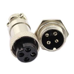 lot 14262 image: DGZZI 5Pairs GX16 4Pin Male Female Circular Aviation Connector Plug 16MM Wire Panel Metal Connector