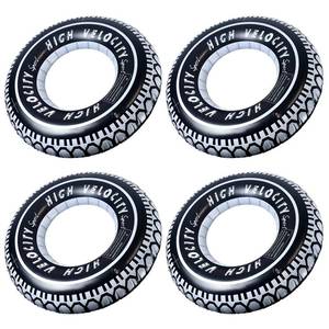 lot 14267 image: Zaruatu 4 Pack Inflatable Tire Pool Float for Adults Inflatable 24 Giant Tire Tubes Tire Swimming Ring Tires Party Decor for Swimming Pool Lake Ocean (24)