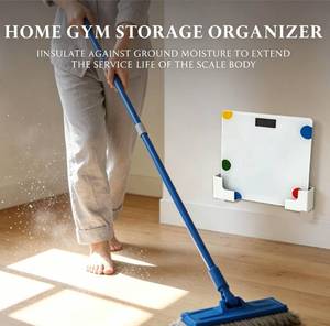lot 14275 image: Weight Scale Holder for Wall,Adjustable Storage Bracket4Pcs Stickers-White