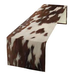 lot 14282 image: Cow Print Table Runner, Rustic Country Farmhouse Animal Fur Skin Western Farm Brown Cowhide Print Dinner Runner for Home Kitchen Dining Table Decoration 13x70
