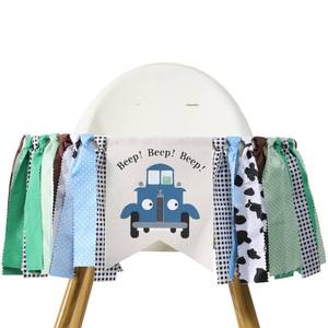 lot 14284 image: Blue Truck 1st High Chair Banner,Blue Truck One Birthday Decorations