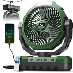 lot 14288 image: FRIZCOL 3-in-1 Camping Fan - Portable Fans Rechargeable - 24000mAh Battery Powered Fan with Light & Remote for Indoor, Outdoor, Tent, Travel, Fishing, Jobsite, Gifts for Men Dad Him - Green