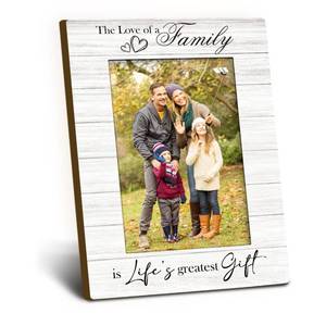 lot 14293 image: Foyoulame Family 4x6 Picture Frame, Families Gifts for Mom Dad Mothers Fathers Day Wooden Picture Frame, The Love of a Family is Lifes Greatest Gift Decorative Photo Frames for Table Desk Decor