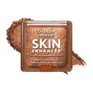 lot 14300 image: COVERGIRL TruBlend Skin Enhancer Baked Luminous Bronzer, with Hyaluronic Acid & White Rose Extract, Blends Seamlessly - 320 Caramel (Medium Bronze with Copper Swirls)