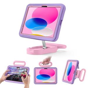 lot 14309 image: Kids Case for iPad (A16) 11th10th Gen 10.9 20252022,Adjustable PortraitLandscape StandDrop Proof with Handle,Child Friendly Case for iPad Air 11 (M4M3M2) 202620252024 (PurplePink)