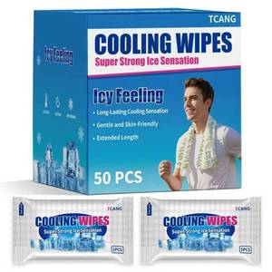 lot 14311 image: 50 Pack Cooling Wipes Cooling Towels for Neck and Face Cool Towel Neck Wraps, Ice Towel, for Yoga,Sport,Running,Gym,Workout,Camping,Fitness,Workout & More Activities Camping in Hot Weather (Green)