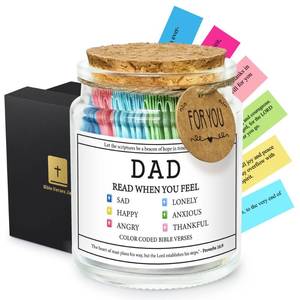 lot 14325 image: Fathers Day Gift for Dad from Daughter Son, Dad Birthday Gift for Daddy Papa Fathers Day Christian Gifts for Stepdad Step Father in Law Dads Birthday Present Bible Verse Jar