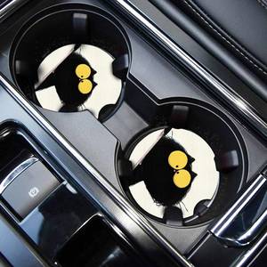 lot 14346 image: WOCOCN Cute Cup Holder Coasters for Your Car with Fingertip Grip, Black Cat