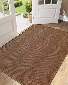 lot 19595 image: Color&Geometry Ultra Thin Indoor Door Mat 36x60Entrance Mat,Warm Chestnut