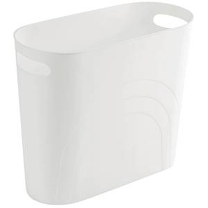 lot 19596 image: rejomiik Small Bathroom Trash Can, 3.5 Gallon Slim Garbage Can, White