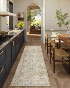 lot 19597 image: Washable Kitchen Rug Runners for Hallways 2x6 Bedroom Runner Rug Non Slip Low-Pile Stain Resistant Soft Carpet Runner for Indoor Entryway Hallways Kitchen Laundry Room Beside Farmhouse