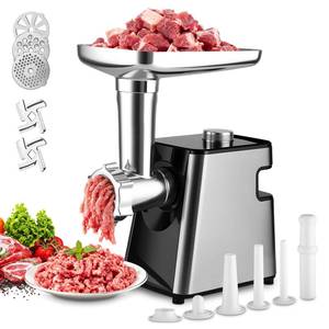 lot 19606 image: Meat Grinder �� 350W Heavy Duty Electric Meat Mincer, Meat Grinders for Home Use with Sausage Stuffer & Meatball Maker, Stainless Steel Blade & 3 Plates, Perfect for Home Kitchen & Restaurant