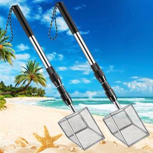 lot 19625 image: 2 Ps Shell Scooper for Beach, Shark Tooth Sifter with Stainless Steel Adjustable Long Handle, Sand Sifter and Shovel Tool for The Beach to Collecting Shells, Shark Teeth Dipper for Kids and Adults ( 1 only)