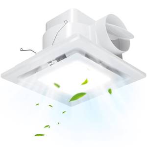 lot 19630 image: FEITON 110 CFM Bathroom Exhaust Fan with LED Light, 1.0 Sones Ultra Quiet