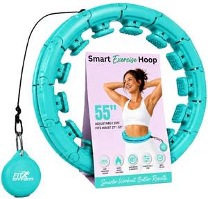 lot 19635 image: FIT ON FORM Infinity Weighted Hula Hoop for Adults Weight Loss - Smart Exercise Equipment for Home, Adjustable Pilates Circle with 28 Knots (55in) - Fitness Rings for Women, Waist Trainer, Abs Workout