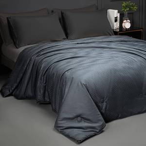 lot 19639 image: Luxury Silk ComforterDuvetQuilt Queen Size (90x90, 6.8lbs3.1kg), Filled with Long Strand Mulberry Silk-Warm and Lightweight for All Seasons, with 100% Long Staple Cotton Cover 400TC-Grey