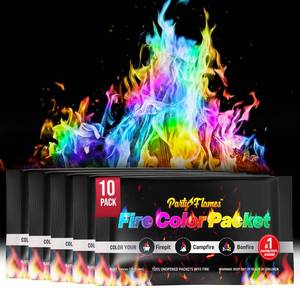 lot 20283 image: Magic Campfire Fire Color Changing Packets for Fire Pit (10 Pack) Outdoor Fireplaces & Bonfires, Rainbow Colored Flames - Perfect Camping Essential & Accessories - Must Have for Kids & Adults