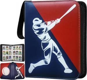 lot 20287 image: Baseball Card Binder 900 Pockets with 50 Protective Sleeves, Large Baseball Binder 9 Pocket, Premium Trading Cards Holder 3 Ring Zipper, Sport Collection Book, Album Folder Case, Gifts for Boys & Men