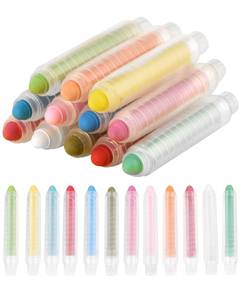 lot 20289 image: NewFamily Dustless Chalk for Kids with Holder, 12 Colors Non-Toxic Chalkboard Chalk, Mess-Free Drawing Chalk for Toddlers, Blackboard, Easel Board, Classroom & Home Art Supplies