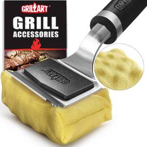 lot 20295 image: GRILLART Grill Brush Bristle Free Safe Steam Cleaning Tool, Replaceable Head for Any Grate Type - 17 Long Handle wOne-Fit-All Scraper - BBQ Accessories Cleaner for Outdoor Grill - Gifts for MenDad