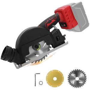 lot 20297 image: Cordless Mini Circular Saw for Milwaukee 18V Battery, 4 Brushless Power Circular Saws, 12000RPM Small Circular Saw, 2 Blade, Cutting Depth 0.8(20mm) for Metal, Wood, Plastic(No battery)