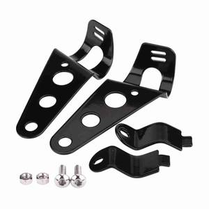 lot 20321 image: Ymiko Motorcycle Headlight Brackets 26mm 2pcs Stainless Steel Adjustable Motorcycle Headlight Mount Brackets Fork Racer 28mm-34mm (Black)