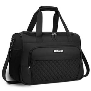 lot 20328 image: Travel Duffle Bag for Women, Underseat Carry On luggage Bag Foldable Overnight Weekender Hospital Bag Lightweight Airplanes Personal Item Travel Tote Bag for Women Birthday Gifts, 18IN Black