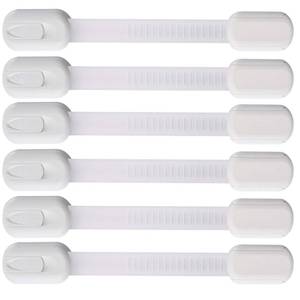 lot 20345 image: Vmaisi Multi-Use Adhesive Strap Locks for Baby Proofing Cabinets & Drawers (4 Pack)