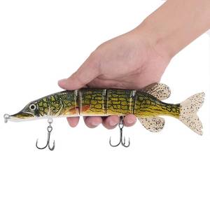 lot 20360 image: 10in Large Topwater Multi Jointed Fishing Lures Bait,4 Segment Big Giant Floating Fishing Bass Lures,Crankbaits Swimbaits with Treble Hook (10IN4J-05)