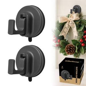 lot 20366 image: Upgrade Suction Cup Hooks, Suction Cup Hooks for Shower, No Drill SuctionCup Hook for Bathroom Hanging Towels Holder, Hook for Christmas Wreath Decor Thanksgiving, Reusable Strong & Reliable (1 Only, Nob Design)