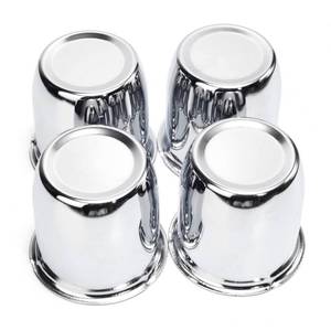lot 20374 image: RTRHINOTUNING 2.80 Hub 2.91 H Push Through Center Caps for Trailers Trucks Wheel Rims 4 Pack Chrome Hub Covers