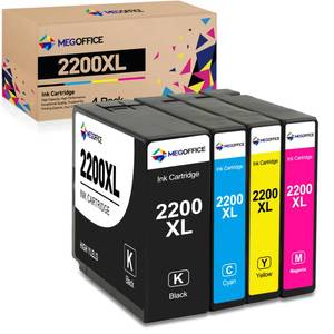 lot 20382 image: MEGOFFICE 2200XL Ink Cartridges PGI 2200 XL PGI-2200XL (1Bk 1C 1M 1Y)