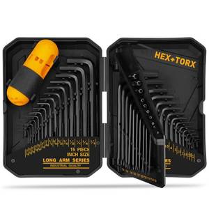 lot 20383 image: ELEAD Hex Key Allen Wrench Set 41-Piece Hex and Torx Key Set with Torque Handle, Standard SAE(0.028-38) & Metric(0.7mm-10mm) & Torx(T9-T50) in Storage Case, Heat Treated Chrome Vanadium Steel