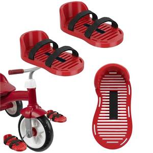 lot 20388 image: Adaptive Bike Pedal with Adjustable Straps, Tricycle Pedal Foot Support, Secure Foot Holder for Tricycles, Easy Install Anti-Slip Pedal Support for Safe Riding (Red)