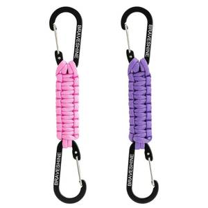 lot 20394 image: BRAVESHINE Paracord Keychain Carabiner Clip  D Ring Hanger Lanyard Hook