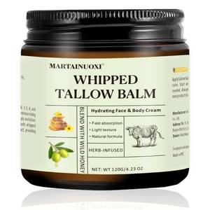 lot 20399 image: Beef Tallow Face Moisturizer - Tallow and Honey Balm with Orange Blossom, Intensely Hydrating for Dry Skin, Natural Whipped Cream for Face & Body, in Glass Jar, 4.23 oz (120g)